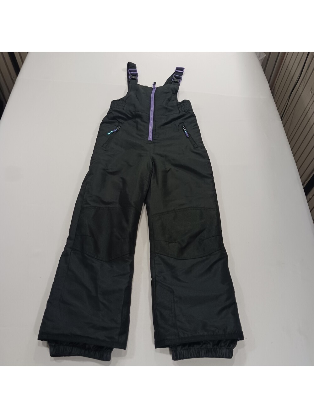 Champion L5764B Youth Kids Snowsuit Bibs Black/Purple Size Medium (7-8)